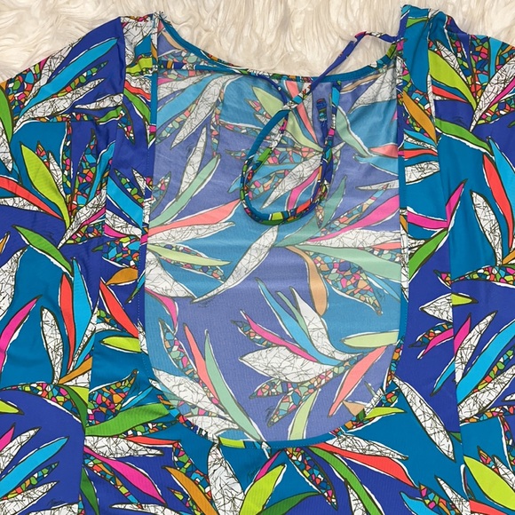 NWOT Trina Turk Multicolored Floral Print Swim Cover-Up Tunic Dress - Picture 9 of 11
